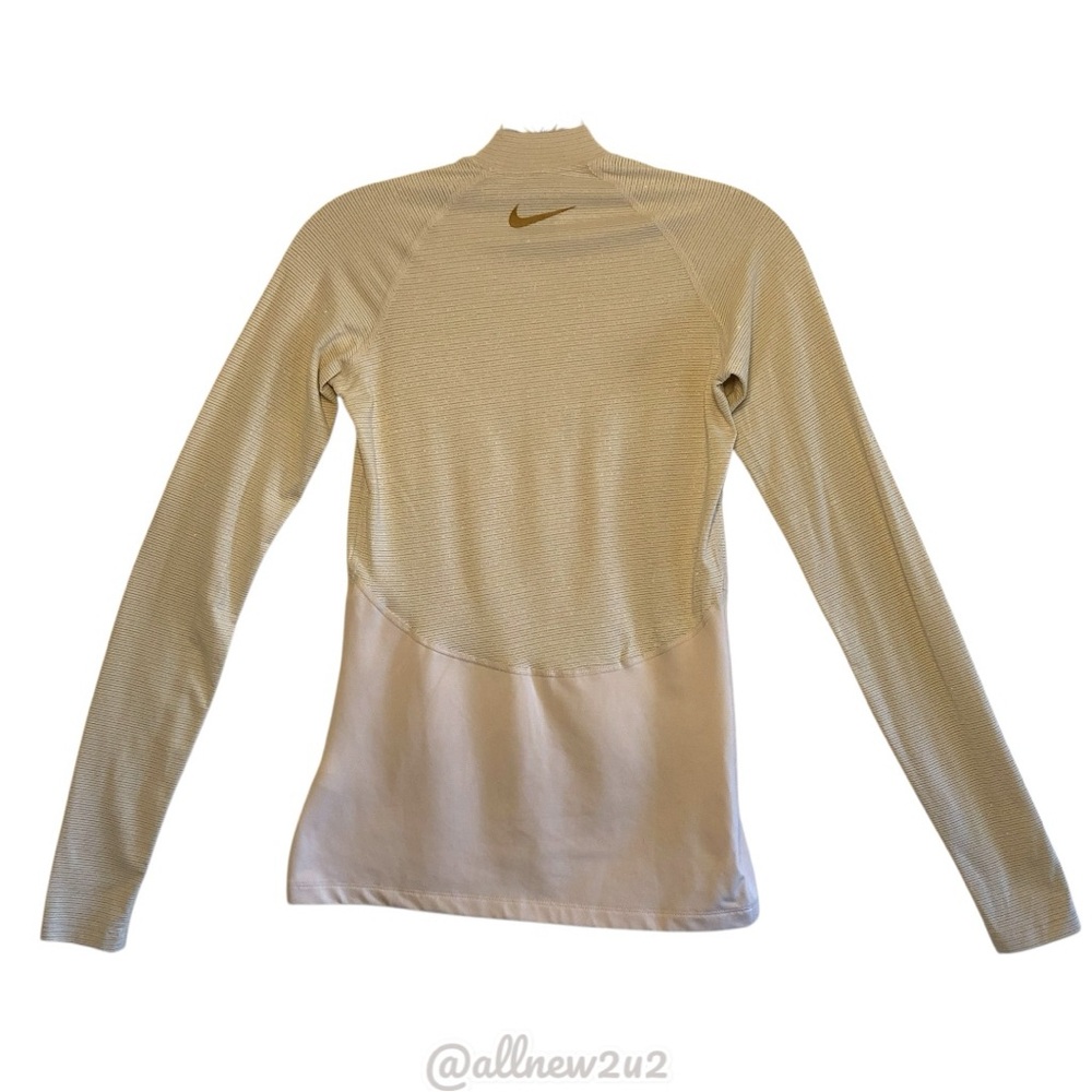 Nike Dri-Fit Women's Cream Long Sleeve Top Sz XS •Multiwinner Host Pick - Picture 5 of 11